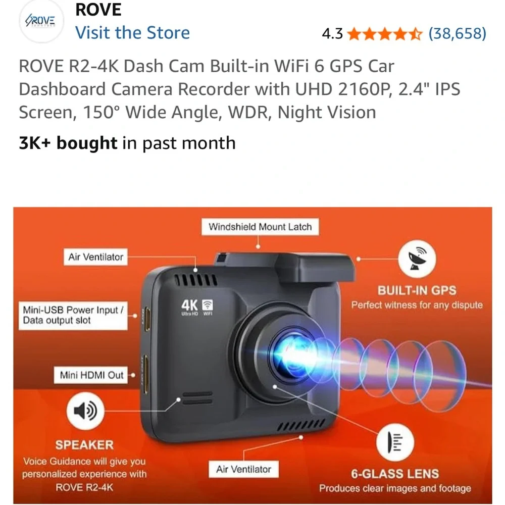 ROVE R2-4K On-Dash Camera - Picture 3 of 4